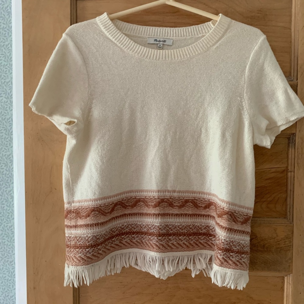 Madewell knit t-shirt with fringe detail